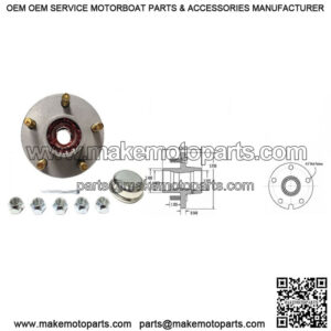 1-1/16" Bearing, 5 on 4.5" Stud GalvX Hub Kit