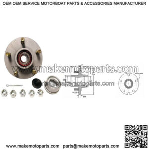 1-1/16" Bearing, 5 on 4.5" Stud GalvX Super Lube Hub Kit