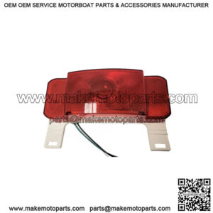 Low Profile RV Left Hand Trailer Tail Light w/ White Base