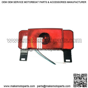 Low Profile RV Left Hand Trailer Tail Light w/ Black Base