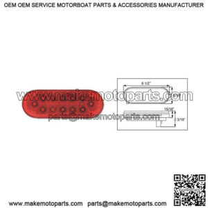 LED Micro-Flex  6" Oval Red Vehicle / Trailer Tail Light