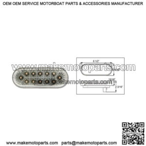 LED Micro-Flex  6" Oval Red w/Clear Lens Tail Light