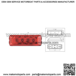 Red Thin Line LED Marker/Clearance Light w/Micro-Flex