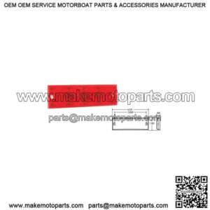 Rectangular Red Reflector, Self Adhesive