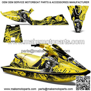 Wholesale Decals Jet Ski Graphics kit Sticker Decal Compatible with XP 1994-1996 - Reaper V2 Yellow