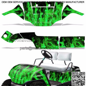 New Yamaha Golf Cart Graphic Kit Decal Sticker Parts 2 Seater Wrap 95-06 G-FLAME