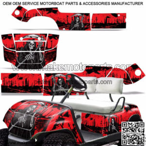 Yamaha Golf Cart Graphic Kit Decal Sticker Parts 2 Seater Wrap 95-06 REAP RED