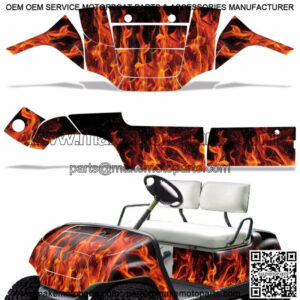 New Yamaha Golf Cart Graphic Kit Decal Sticker Parts 2 Seater Wrap 95-06 N-FLAME