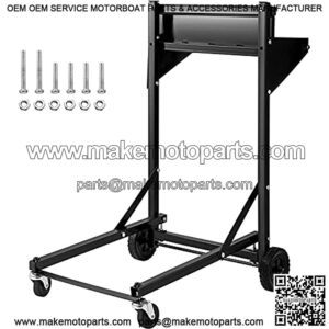 Boat Motor Stand, 300 LBS Outboard Motor Carrier, 135 KG Outboard Engine Stand, Four Wheels Boat Motor Dolly, Heavy Duty Multi Purposed Portable Boat Motor for Motor Repair, Maintenance, Storage