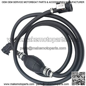 Hand Fuel Line Outboard Primer Bulb Assembly Kit with Connector for Motor Vehicle Marine Boat, 5/16" 8mm Fuel Line Hose (6.88FT)