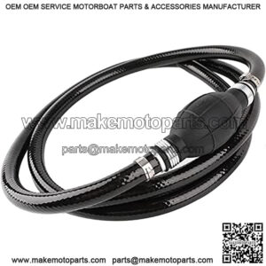 Fuel Line Assembly 3/8 Inch Universal Marine Outboard Fuel Hose Line Assembly 6FT with Primer Bulb Steel Hose Clamps for Marine Outboard Boat Motor RVs Tractors Caravans