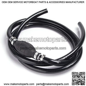 Fuel Line Assembly, Nylon Braided 5/16" Marine Outboard Tank Fuel Hose Line Assembly with Primer Bulb 6FT