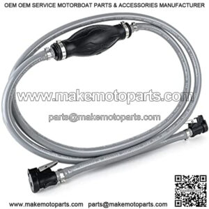 FO3100-C1 Marine Boat Fuel Line, Outboard Fuel Line Primer Bulb for OMC/Johnson/Evinrude, 2 Quick Connectors, 5/16 Inch Hose x 6 Ft, Reinforced EPA/CARB, Compatible Ethanol Blended Fuel