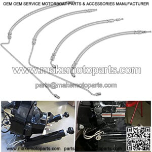 Power Trim/Tilt hydraulic Ram Cylinder Hose kit Compatible with Mercruiser Alpha I 16-3/16 Gen II Bravo 1 2 3, Braided Stainless Steel Hoses Fit 9B-106 and 9B-116 Trim Cylinders