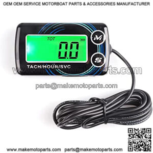 Digital Tachometer Tach Hour Meter Gasoline Engine Gauge Waterproof Maintenance Reminder Alert RPM Backlight for Chainsaw Lawn Mower Air Compressor Generator Snowmobile Marine ATV Motorcycle Boat
