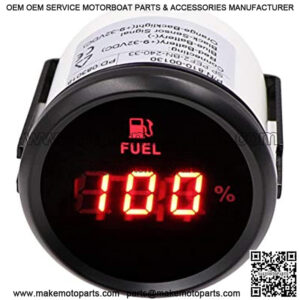 240-33ohm Fuel Gauge for Boat Fuel Gauge Waterproof Marine Fuel Gauge Digital Level Meter Motorcycle Fuel Tank Level Gauge with Red Backlight for Boat Car Truck Yacht 12/24V 52MM Fuel Lever Gauge