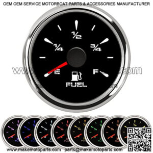 52mm Waterproof Boat Fuel Gauge Marine Fuel Level Gauge 8 Colors 0-190ohm 240-33ohm 0-180ohm Black Fuel Gauge for Boat Car Truck Motorcycle Yacht 9-32V