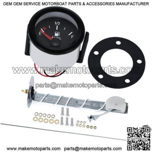 Universal Fuel Level Gauge w/ Sending Unit Sensor 12V 240-33ohm 2-1/16" 52mm E-1/2-F Pointer LED Backlight Fuel Tank Meter for Auto RV Motorcycle Boat