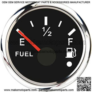 52MM Fuel Level Gauge 240-33 ohm or 0-190ohm Signal Adjustable Waterproof Digital Fuel Gauge Gas Tank Level Meter E-1/2-F for Universal Boat Car Truck Motorcycle Fuel Gas Tank Gauge 2" 12V/24V