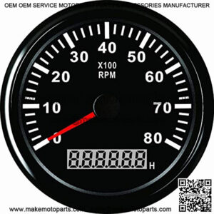 85mm Marine Tachometer Car Truck Boat Tacho Gauge with Hour Meter Waterproof 8000 RPM 12V 24V