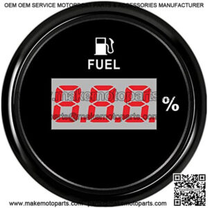 52MM Fuel Level Gauge 0-190ohm Digital Fuel Lever Meter with Red Backlight for Boat Fuel Gas Tank Gauge for Car Motorcycle Marine 2" 12/24V