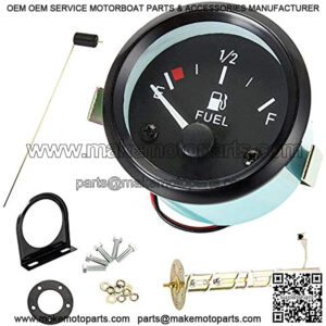 2" 52mm Fuel Gauges Car Marine Fuel Level Gauge Meter Kit with Sensor Universal Boat Motorcycle Truck RV Fuel Tank Gauge (12V, LED Display, E-1/2- F Pointer Range)