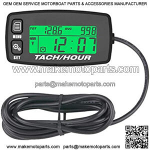 Foundown Inductive Tachometer Gauge Alert RPM Engine Hour Meter Boat Maintenance Reminder Backlit Digital Resettable Tacho Hour Meters for Motorcycle Marine Glider ATV Snow Blower (black)