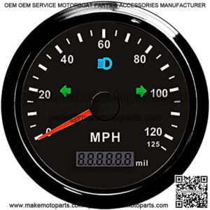 GPS Speedometer 125MPH 85mm Car Speedometer Gauge Black Motorcycle Speed Odometer Mileage Adjustable Overspeed Alarm for Universal Car Boat