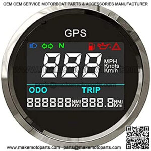 Digital GPS Speedometer LCD Speed Gauge Odometer Adjustable Mileage Trip Counter with GPS Antenna for Auto Motorcycle Car Truck Boat 52mm 9-32V Silver
