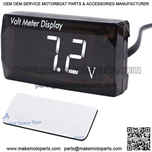 White LED Digital Volt Meter Display DC 12V Waterproof Voltage Gauge for Motorcycle Car Boat Vehicle Caravan Battery Voltage Monitor(Adhesive on the back) H-019-W