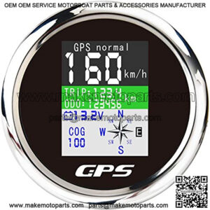 Universal TFT GPS Speedometer Adjustable Odometer with Voltmeter 9-32V for Car Motorcycle Tractor Truck 85mm (Black)