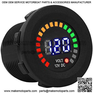 12V LED Display Digital Voltmeter, Waterproof Motorcycle Voltmeter with twist and lock system for Boat, Vehicle, Motorcycle, Truck, Car, Camper Caravan