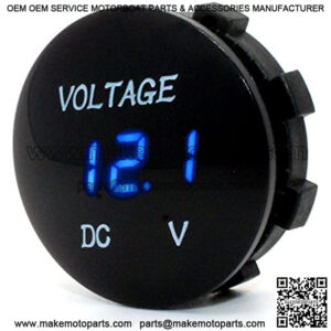 Waterproof LED Digital Display Voltmeter 12-24V DC for Car Motorcycle Boat Marine Truck Rv ATV (Blue LED)