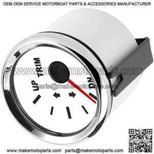 Boat Trim Gauge, Stainless Steel Nickel Plated Plastic IP67 Waterproof Red Backlight 52mm Ship Yacht Boat Yacht Parts