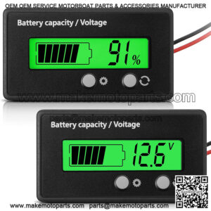 Battery Capacity Voltage Meter with Alarm and External Temperature Sensor 0 - 179??F Temperature Monitor 12V 24V 36V 48V 60V 72V Acid Battery Lithium Battery Gauge Meter for Most Cars(Green)