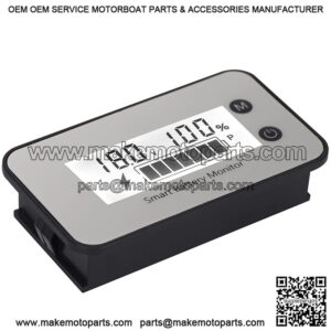 Waterproof Battery Monitor12v 24v 36v 48v 60v 72v ,Car Motorcycle Golf cart Battery Meter Digital Battery Capacity Remaining Capacity Percentage Tester with Buzzer Alarm and Temperature(White)