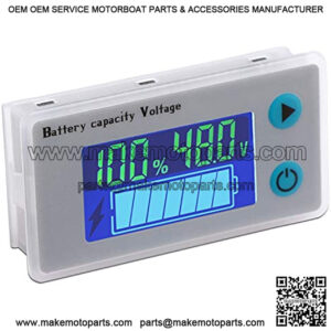 Battery Meter, DROK 48V Digital Battery Remaining Capacity Percentage Level Voltage Temperature Monitor Tester, 10-100V 12V 36V 24V 48Volt Electric Boat Battery Power Analyzer