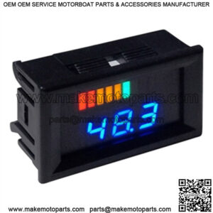 Horizontal 48-Volt Digital Charge Meter With Voltage Display for Golf Cart
