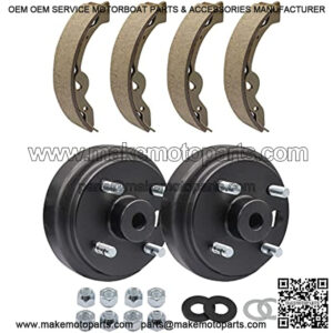 Golf Cart Brake Drums & Brake Shoes Deluxe Maintenance Kit for Electric EZGO TXT 1996-2008 Replace OEM# 19186G1 70794G01 70795G01 27943G01 27945G01