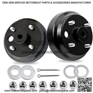 EZGO TXT Brake Hub Drum Assembly with Nuts for 1982-up Electric & 1982-1993 2 Cycle Gas Golf Cart Models Replaces OEM # 19186-G1P, 17298-G1, 17082-G2