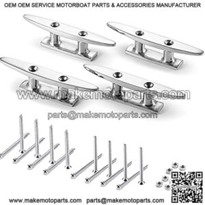 Boat Cleat Open Base Boat Cleat 4 inch, Dock Cleat 316 Stainless Marine Grade Steel, Include Installation Accessories Screws (4 PCS)