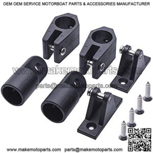 Boat Bimini Top Fittings Hardware,Black Nylon Marine Bimini Top Fittings,Awning Hardware Accessories 6 Set,Include 2 Pcs Boat Jaw Slide,2 Pcs Eye End Caps,2 Pcs Deck Hinge and Installation Screws