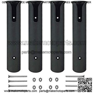 Fishing Rod Holder Bracket Wall Mounted Boat Side Mount Tool Holder Tube Links with Screws 2/3/4 Pole Tube (White/Black)