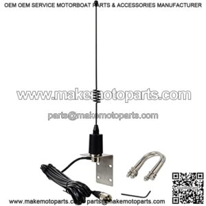 Band Amateur 156-163Mhz Low-Profile Antenna with Stainless Steel L-Bracket Hole & W/16.4ft(5m) RG-58 Coax Cable for Standard Horizon Icom Cobra Uniden VHF Radios