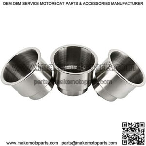 3pcs Recessed Stainless Steel Cup Drink Holder with Drain for Boat Camper RV Counter Top