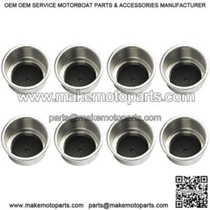 Stainless Steel Boat Cup Drink Holder with Drain,Mounting Gasket and Internal pad for Boat Rv Camper (8 Pack)