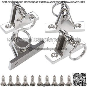 4 Pack Bimini Top Deck Hinge with Pin and Ring, 316 Stainless Steel, Free Installation Screws