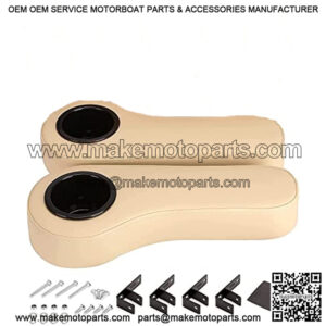 Golf Cart Armrest with Cup Holder, Black Arm Rests for Rear Seat Kit for EZGO/Yamaha/Club CAR Upgrade Support Frame Golf Cart Armrest Sets No Drilling