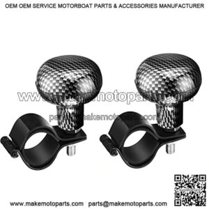 2 Pieces Steering Wheel Spinner Knob Vehicle Steering Wheel Turn Ball Knob Suicide Power Handle Accessories for Cars, Trucks, Tractors, Boats, Golf Cart, Black and Carbon Color(Novel Style)