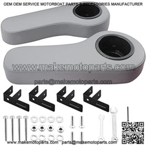 Golf Cart Armrest with Cup Holder for EZGO Club Car Yamaha - Upgrade Support Frame/No Drilling Required/Prevent Tilting/Better Load Bearing